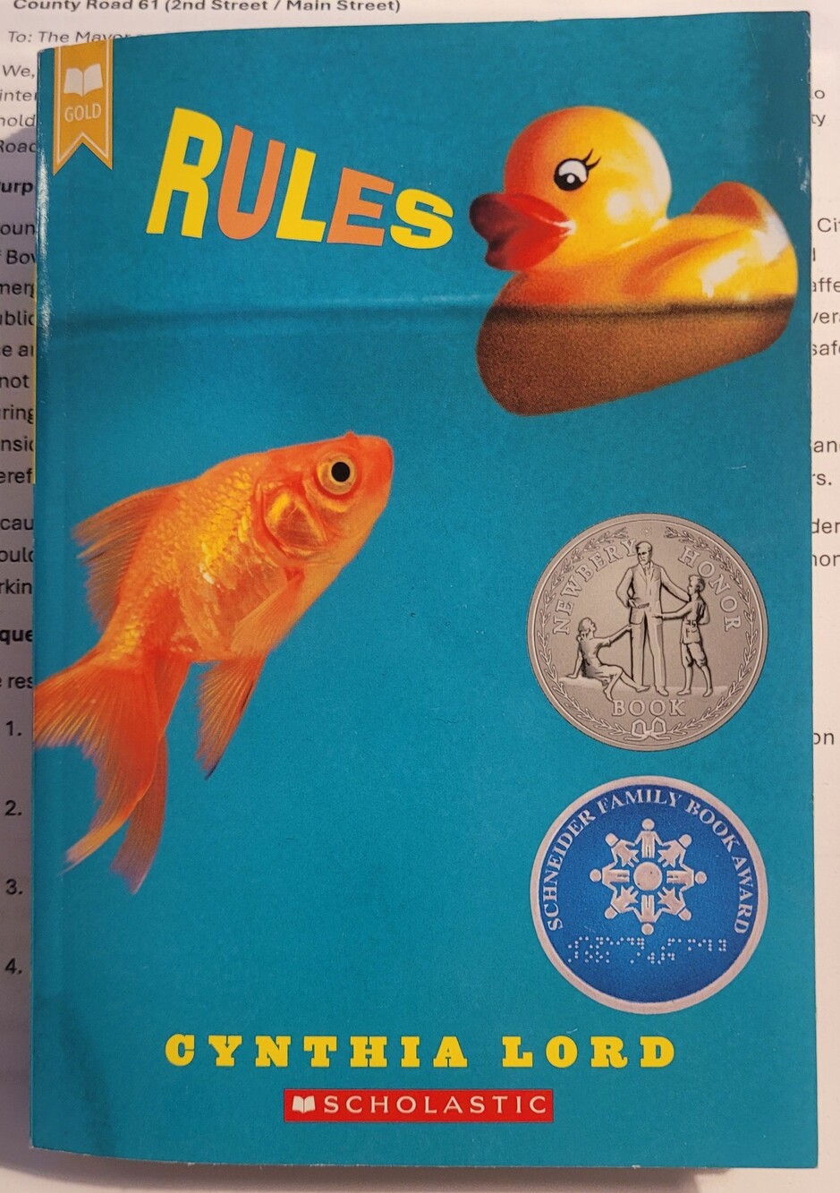 Rules by Cynthia Lord Paperback Scholastic Gold Newbery Honor Book